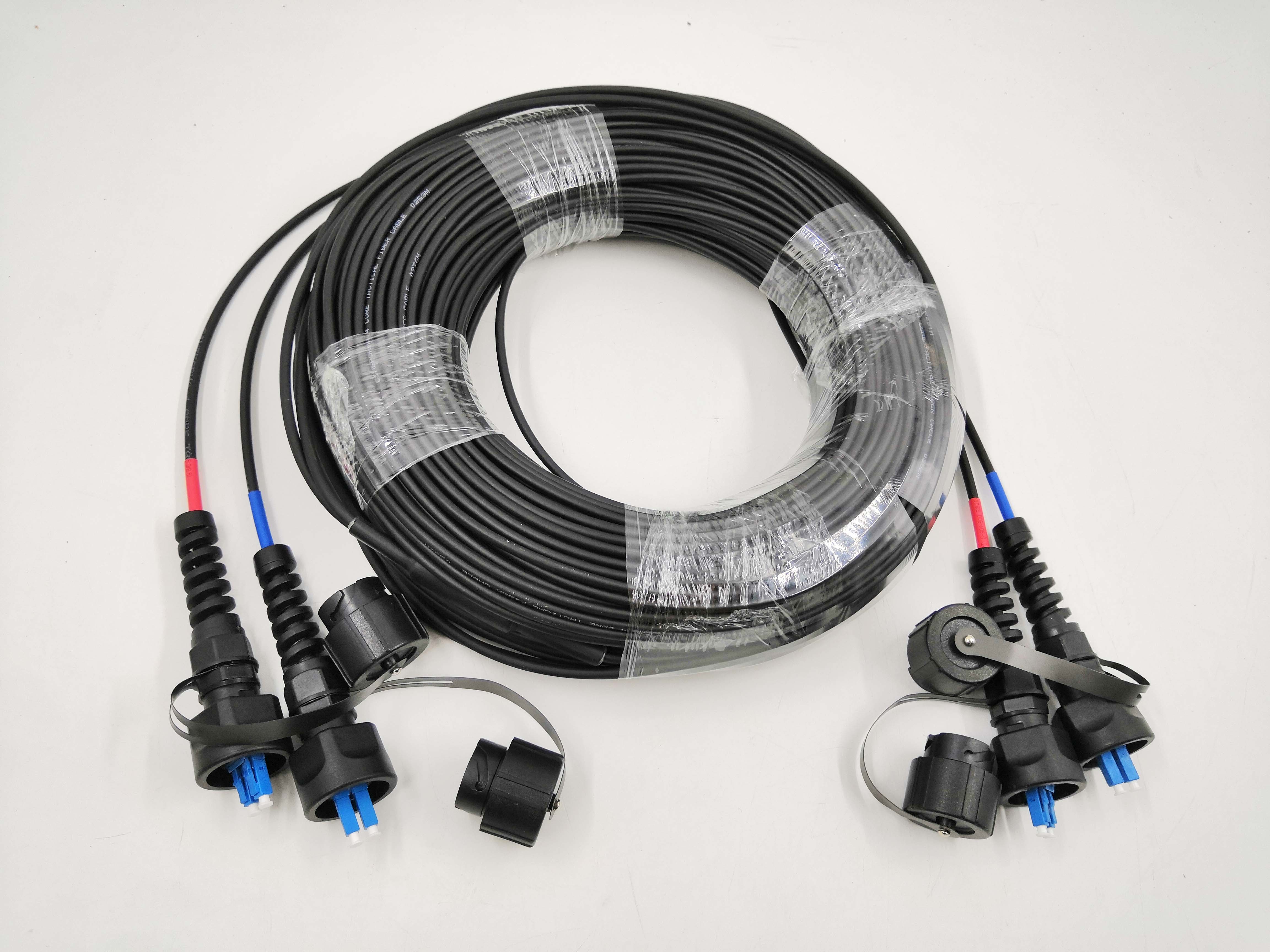 FTTA Outdoor CPRI Patch Cord IP67 Waterproof , RRU 7.0mm Armored Fiber Cable Assembly