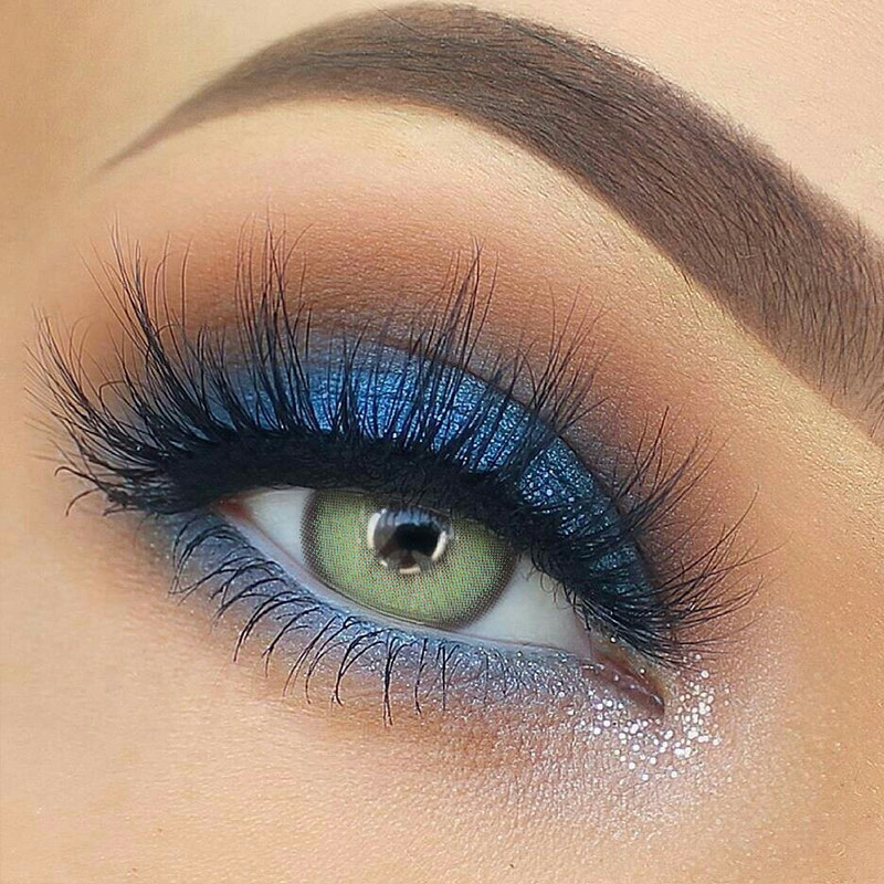 14mm HEMA NVP Natural Looking Colored Blue Eye Contact Lenses Zero Power