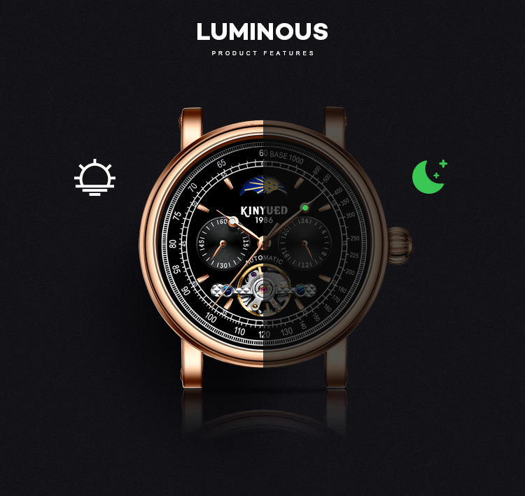 Brand KINYUED Business men watches automatic watch custom logo water resistant watch