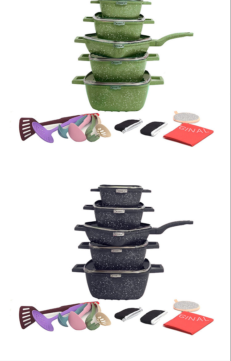 Amazon TOP Seller Induction Non-stick Cooking Pot Set Ollas 25pcs Aluminum Pot And Pans Set Cookware Set