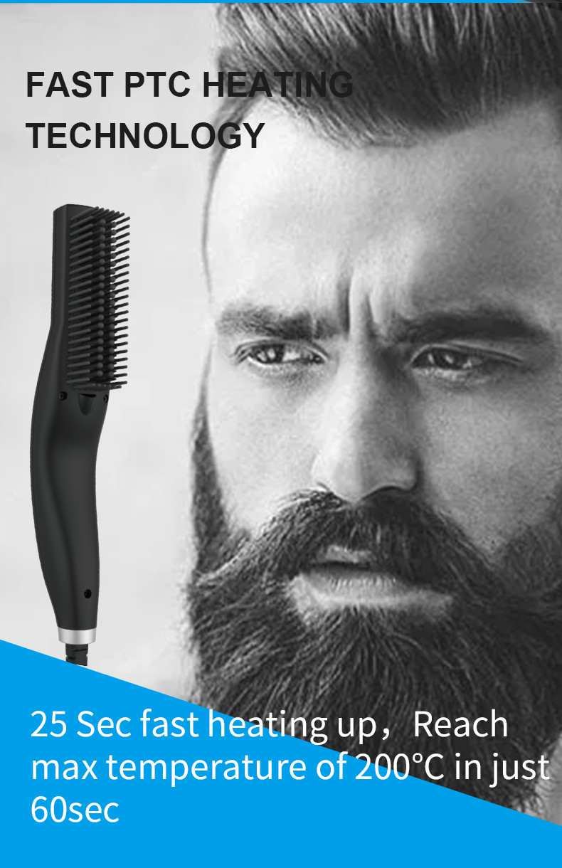 Portable 81.5x18mm 30W Beard Straightener Heat Brush