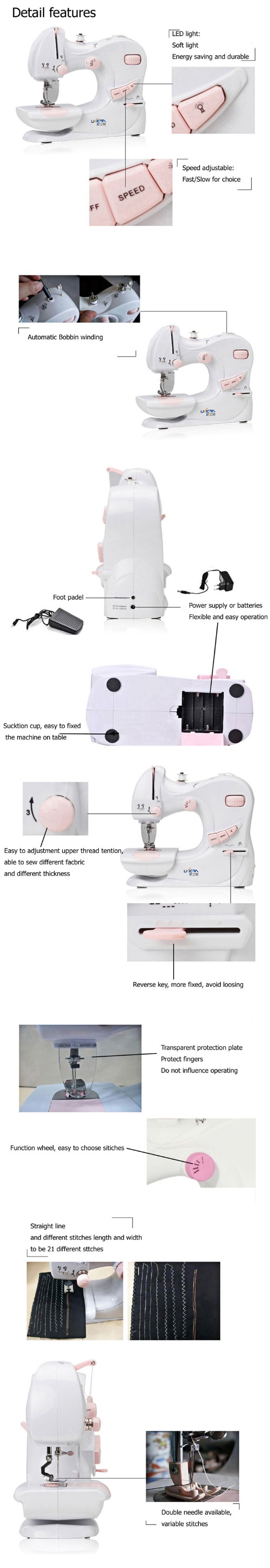 Electric Sewing Machines for Small Spaces WEBSITE www.ukicra.com Output DC 6V/1000mA