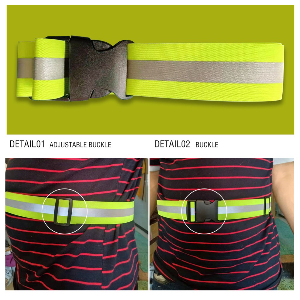 Factory Customized Reflective Belts for Running High Visible Night Safety Gear Waist Adjustable Elastic Safety Reflective Belt
