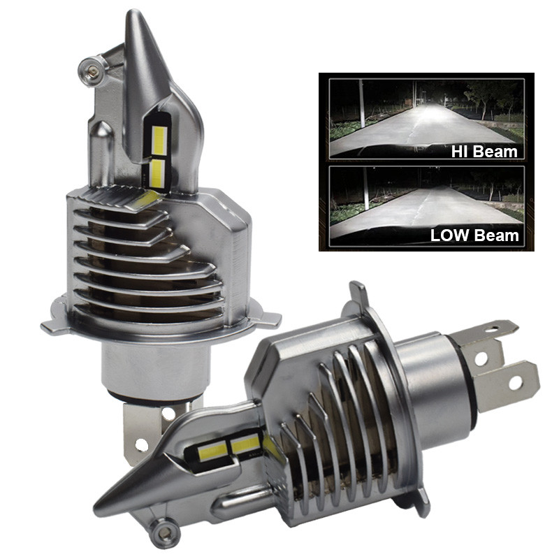 JALN7 Car Led Headlight H4 60/55W 12000LM 6500K High Beam Low Beam Bulb 12V White Motorcycle Head Lamp