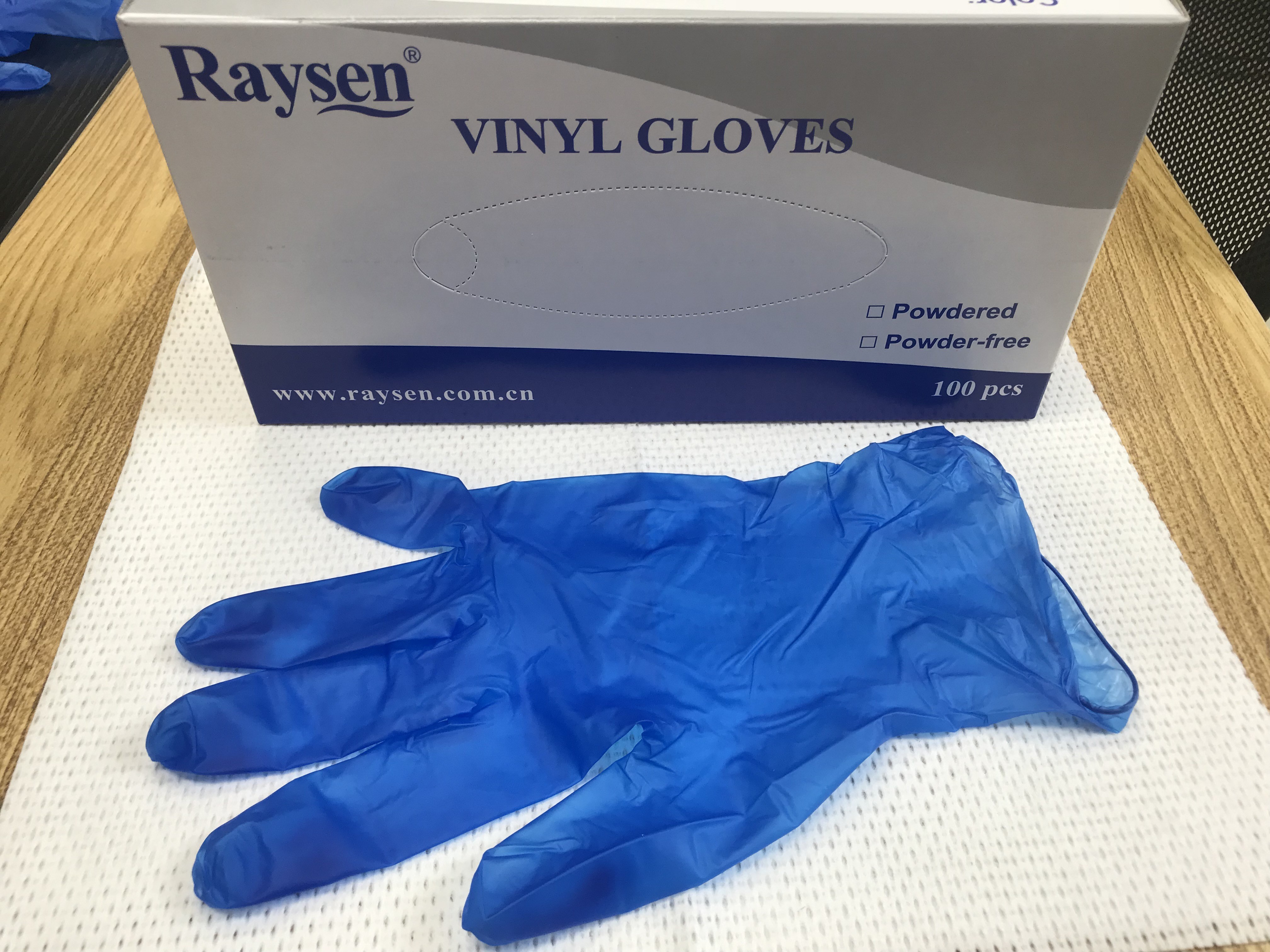 Mechanical Repairs Printed Powder Free Vinyl Gloves With Rolled Rim