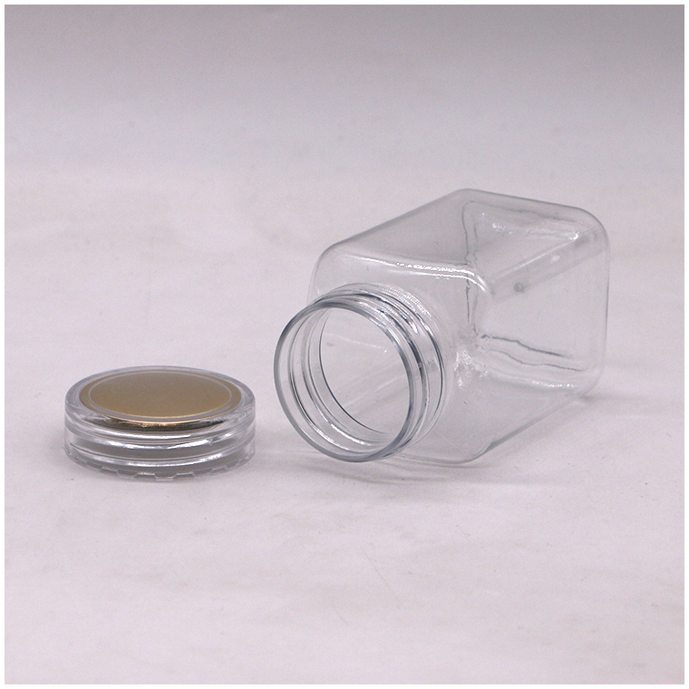 Medicine Bottle 100ml PET Square Plastic Bottle with Custom Colour and Various Lids