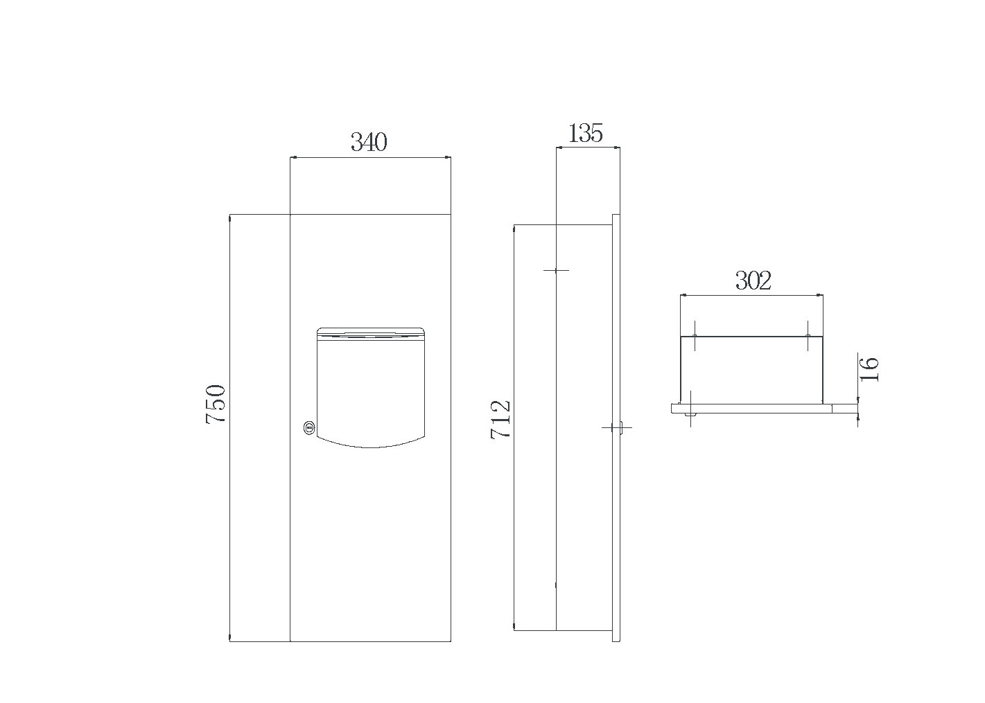 Manufactory Stainless Steel Waste Receptacle Bin And Wall Mounted Garbage Trash Bin With Paper Dispenser