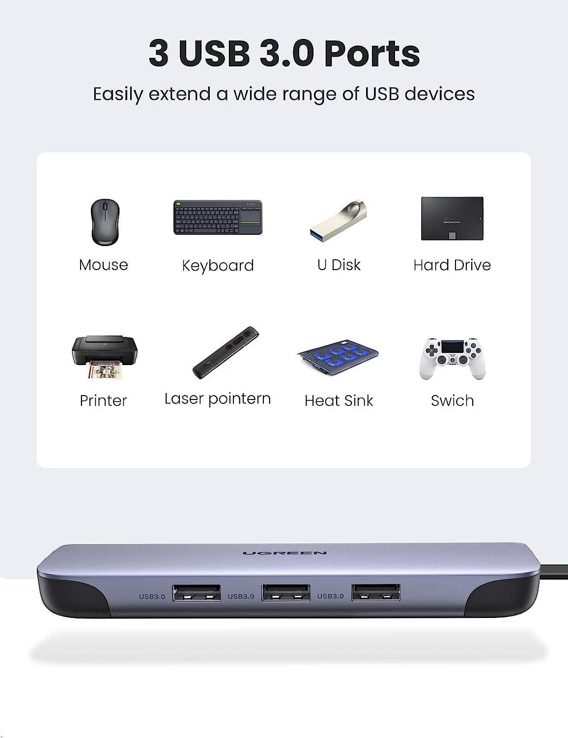 USB C Hub 9 in 1 USB Type C Multiport Adapter Dock with 4K HD-MI VGA Gigabit Ethernet PD Charging 3 USB 3.0 Ports