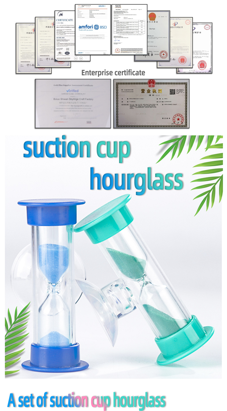 Custom Mini Hourglass Sand Timer 3 Minute 5 Minute 7 Minute Plastic Hourglass Timer