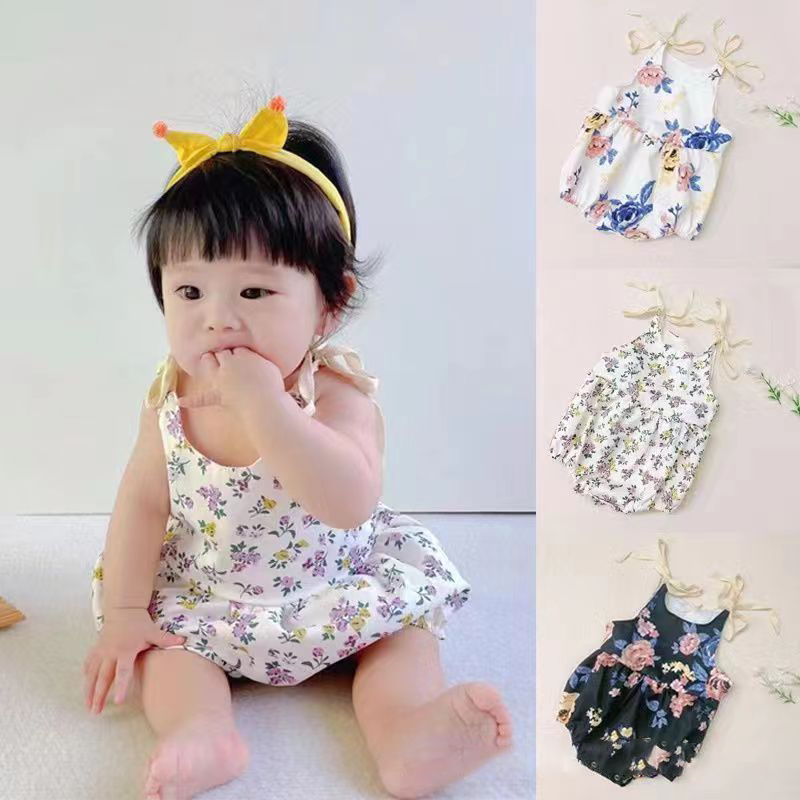 In Stock Summer High Quality Cute Soft Toddler Clothes Baby Girl Sleeveless Cotton Summer Kids Romper