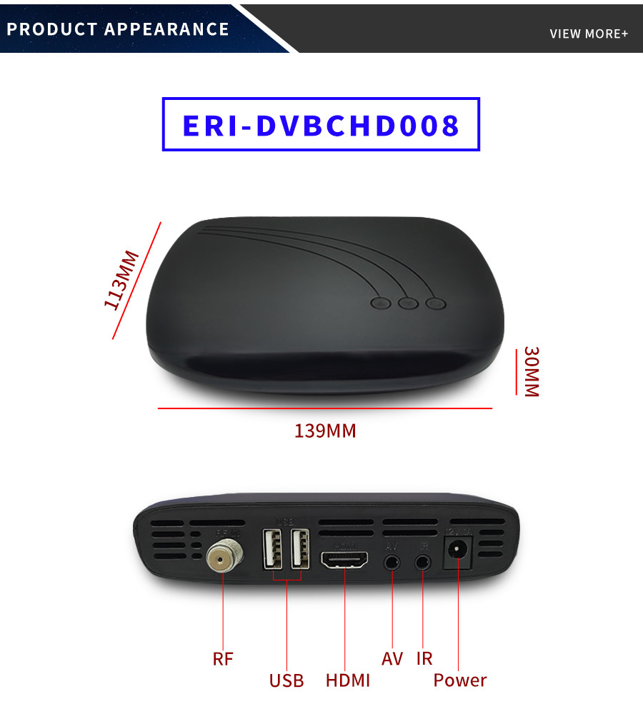 Electronic Program Guide Epg Supported DVB C Cable Receiver With Left/Right/Stereo Audio