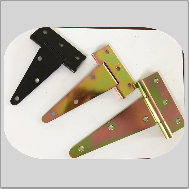 Plastic Spray T Strap Hinges , Barn Door Strap Hinges Black Color For Fence Door