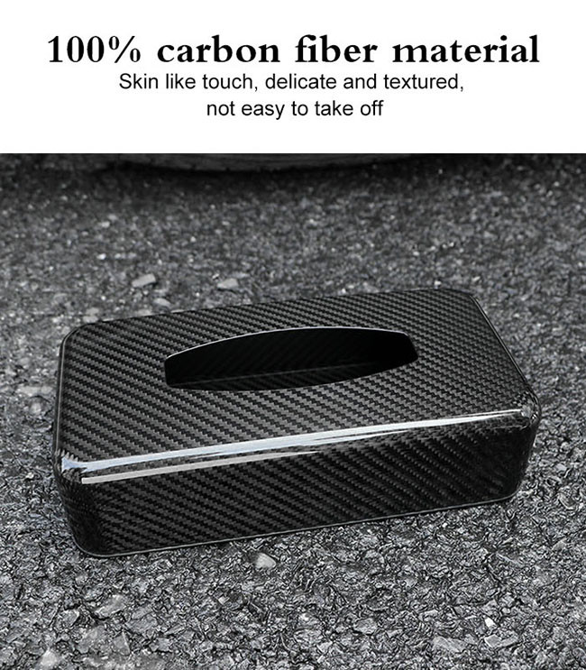 3K Glossy Carbon Fiber Tissue Paper Box For Car