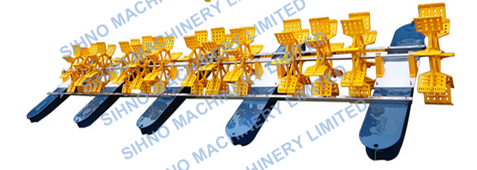 13 Impeller Dissolved Oxygen Transfer Machine,Long Arm Diesel Engine Paddle Wheel Aerator