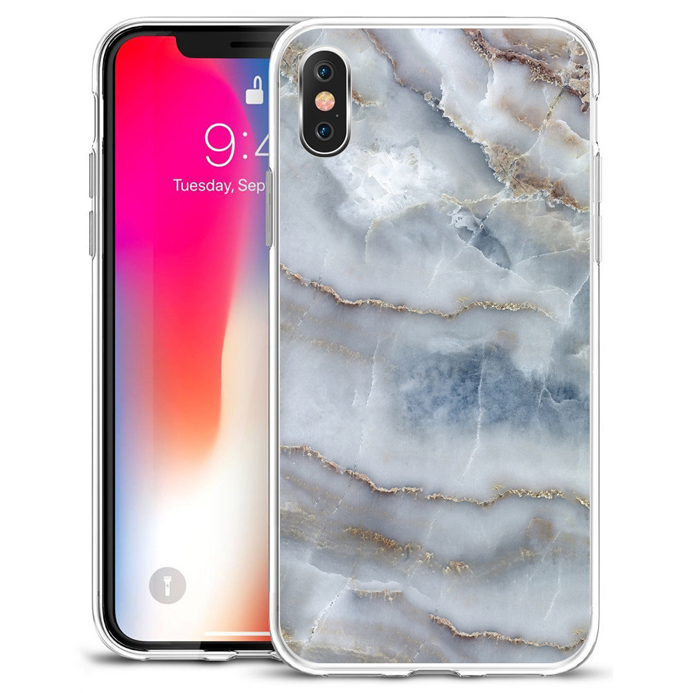 Geometric Marble Phone Case Water Color Light Weight For Iphone XS