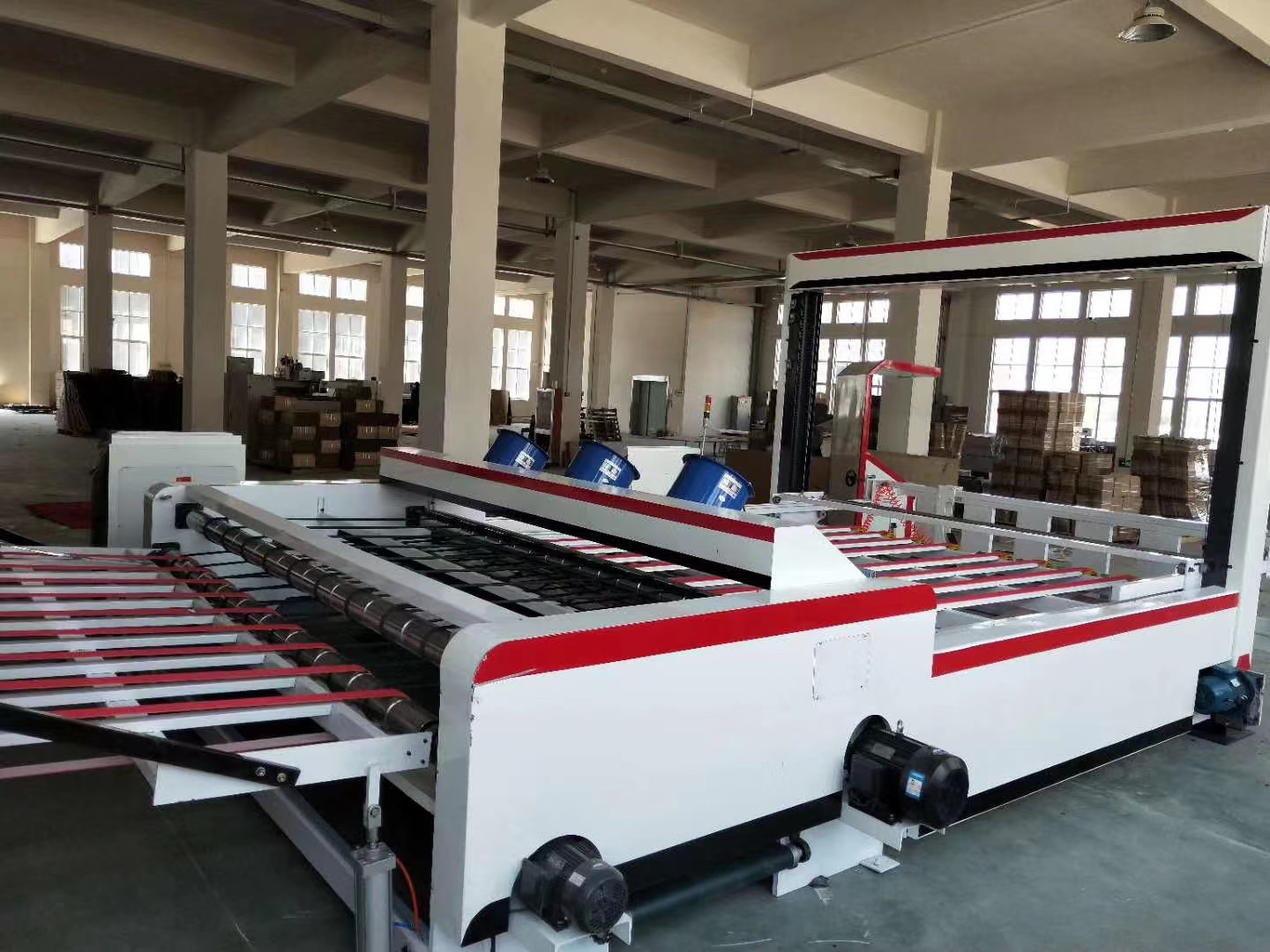 High Speed Corrugated Board Stacker Machine with Steam Heating and Various Flute Widths