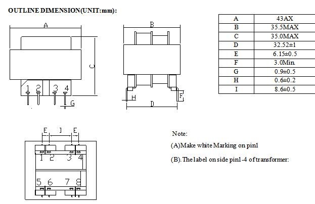 EI41 Low Frequency Open Type Transformer For Control Single Phase Lift Use