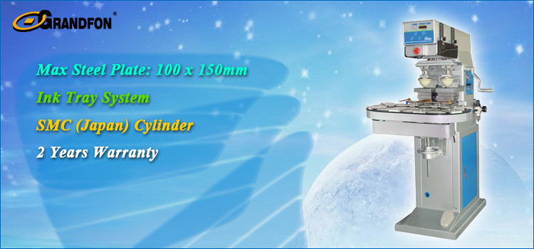 Pneumatic 2 color page pad printing machine with conveyor for toys