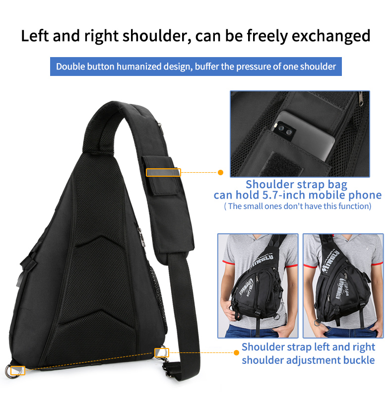 All Seasons Triangle Sling Bag Fashion Sports Student Sling Bag Rainproof