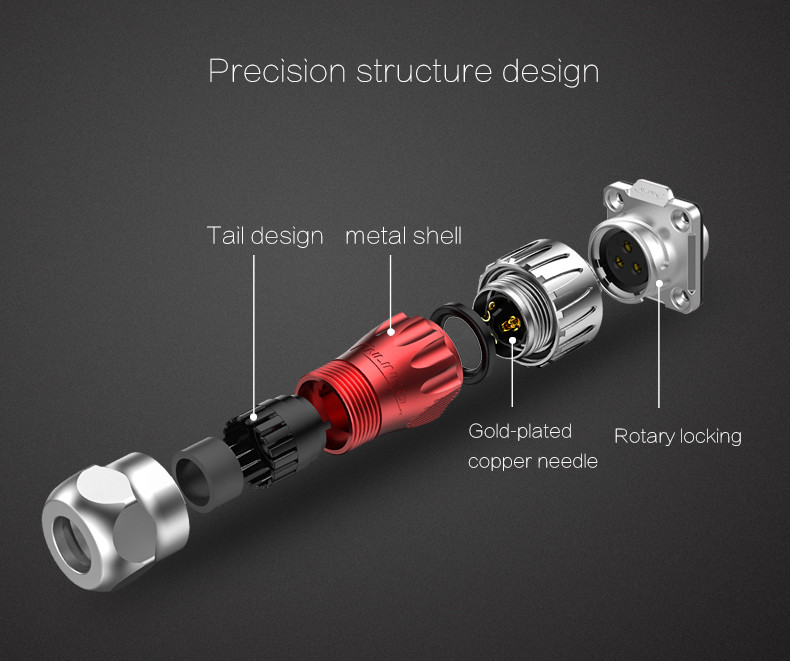 Solid Quality 9 pin Circular Connector with TUV/UL/CCC Certification DC Jack Connector Cable for Signal Equipment