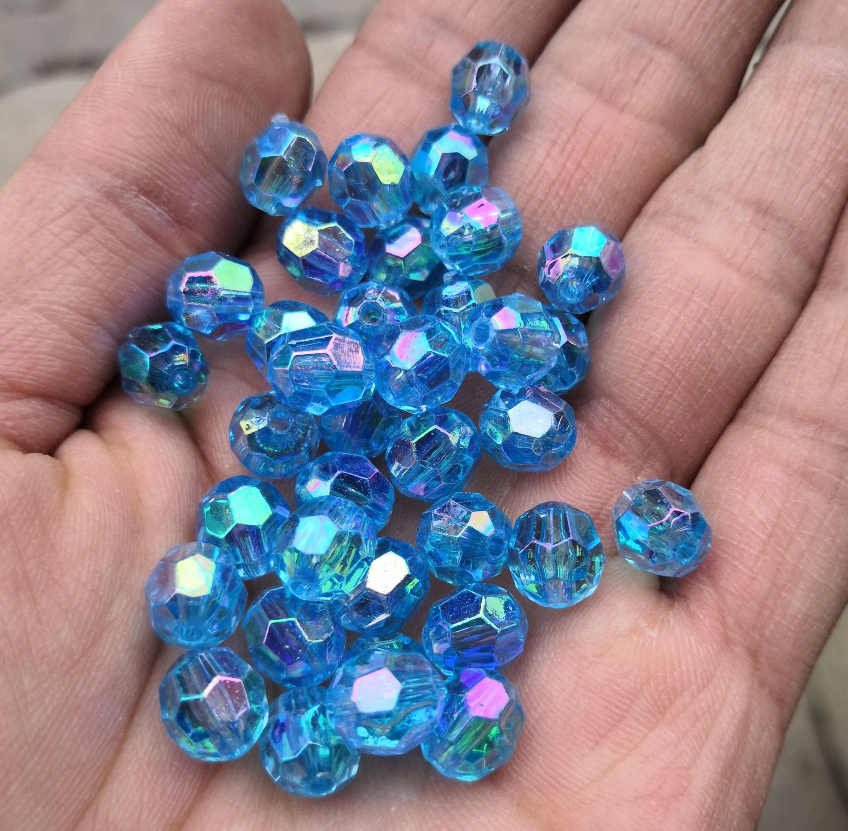 wholesale 3mm-16mm acrylic AB color bubble dazzling color pineapple corner bead DIY bead handicraft bag accessories