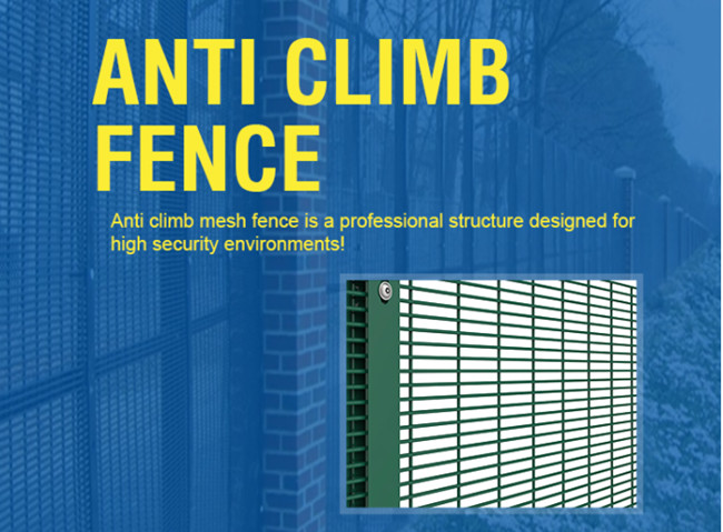 2.5m 358 Anti Climb Mesh Fence PVC Coated