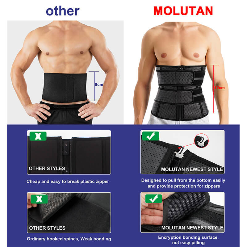 Triple Compression Men Neoprene Slimming Belt OEM ODM Support