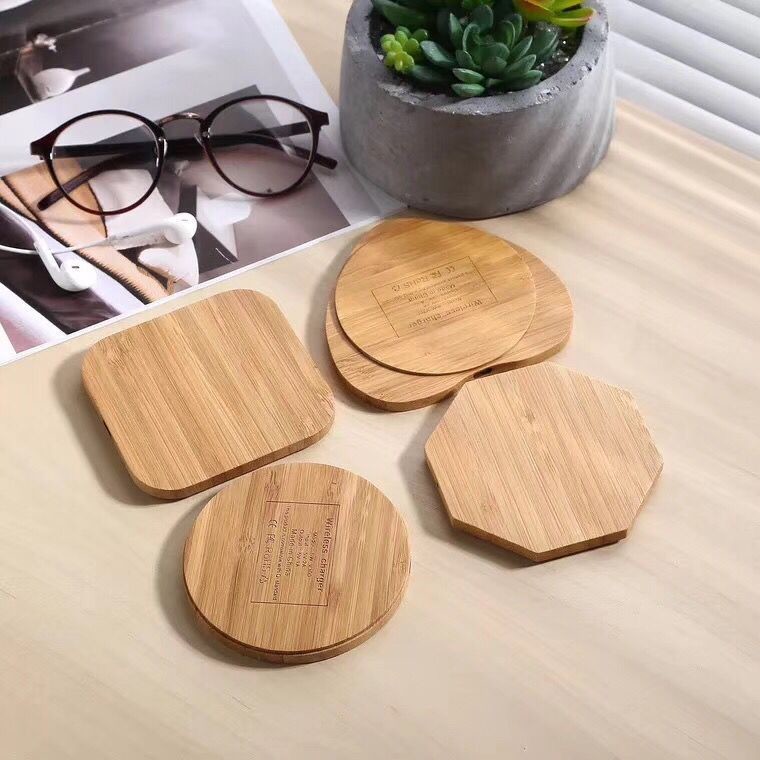 Bamboo Smart Phone Wireless Charger Ultra Slim Fast Charge 5W Biodegradable