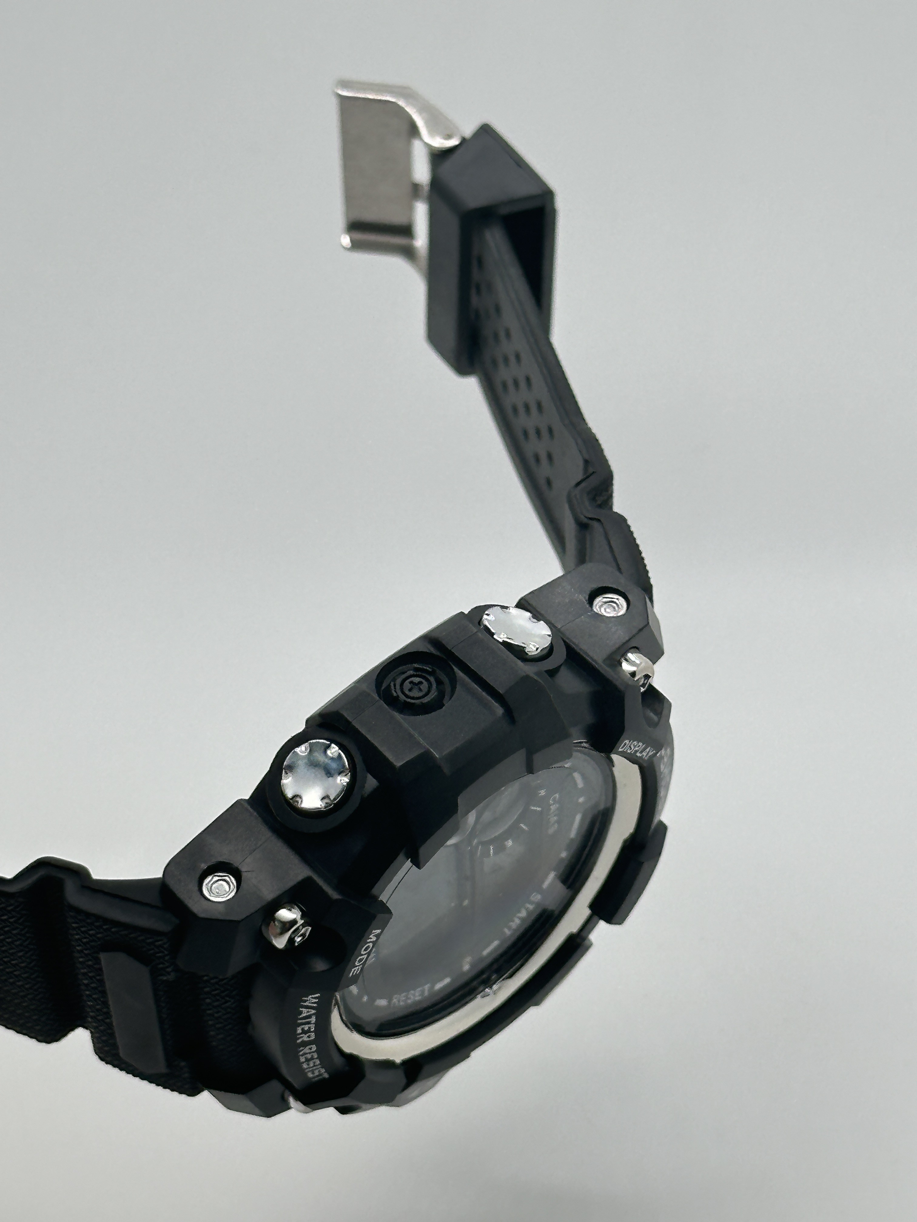 Quartz Digital Sports Watch Waterproof With Black Silicone Band