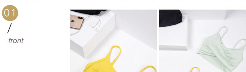 Bright Color Shallow Front Criss Cross Sports Bra Women Nylon Top With Removable Pads
