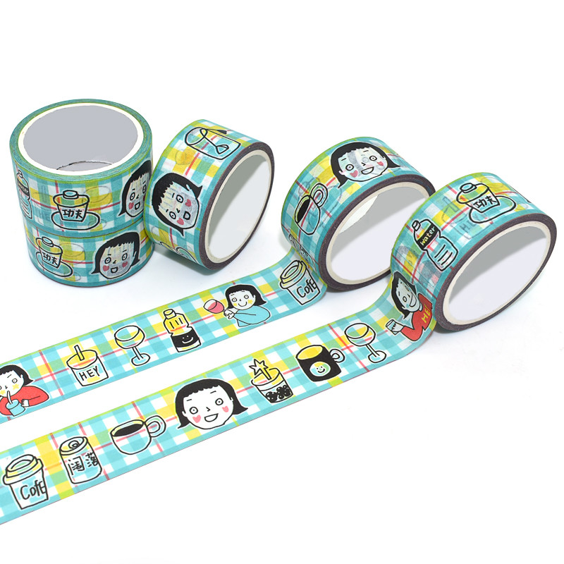 CMYK Waterproof Kawaii Washi Tape For Scrapbooking Planner Printed Masking Washi Paper Tape