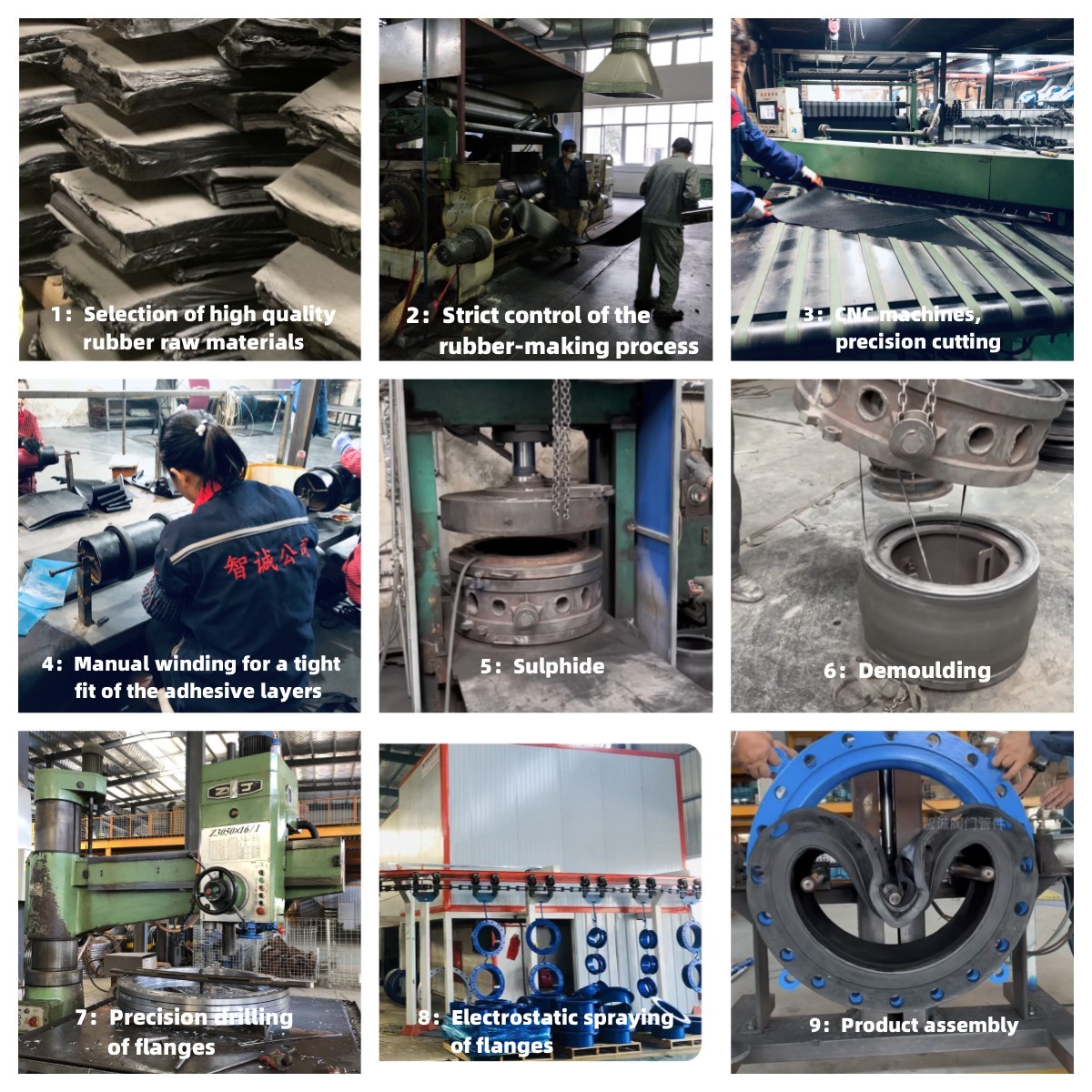 EPDM Rubber Bellow Compensator Expansion Joint Dn50 80 For Air Media