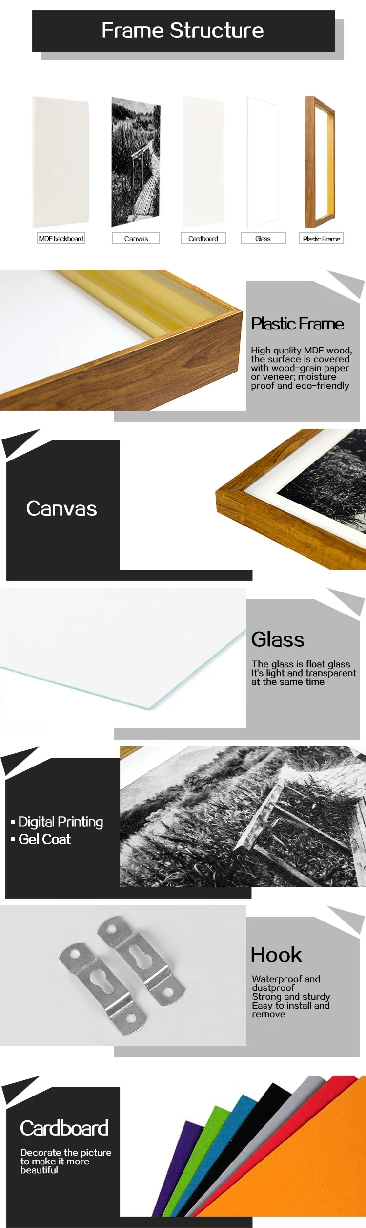 OEM Transparent Small Picture Frames Double Sided 30.5x30.5cm Plastic Photo Frame
