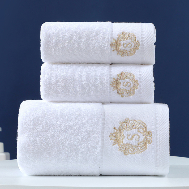 Customized Logo Embroidered Pure Cotton Towel Sets Soft and Absorbent Perfect Gift