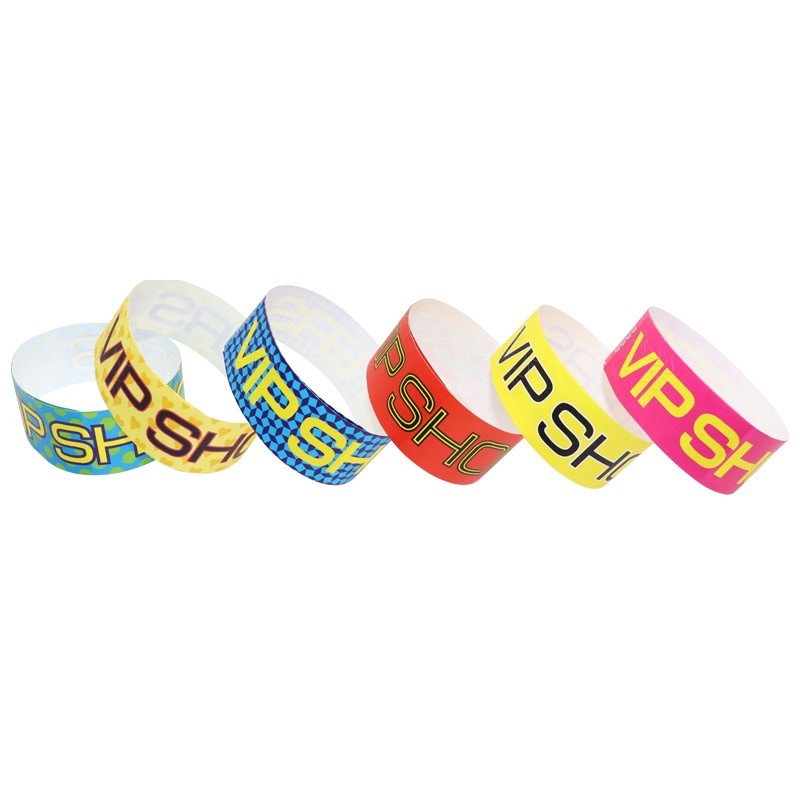 Customizable Printed Snap Closure Waterproof Tyvek Wristbands For Festival Events Management