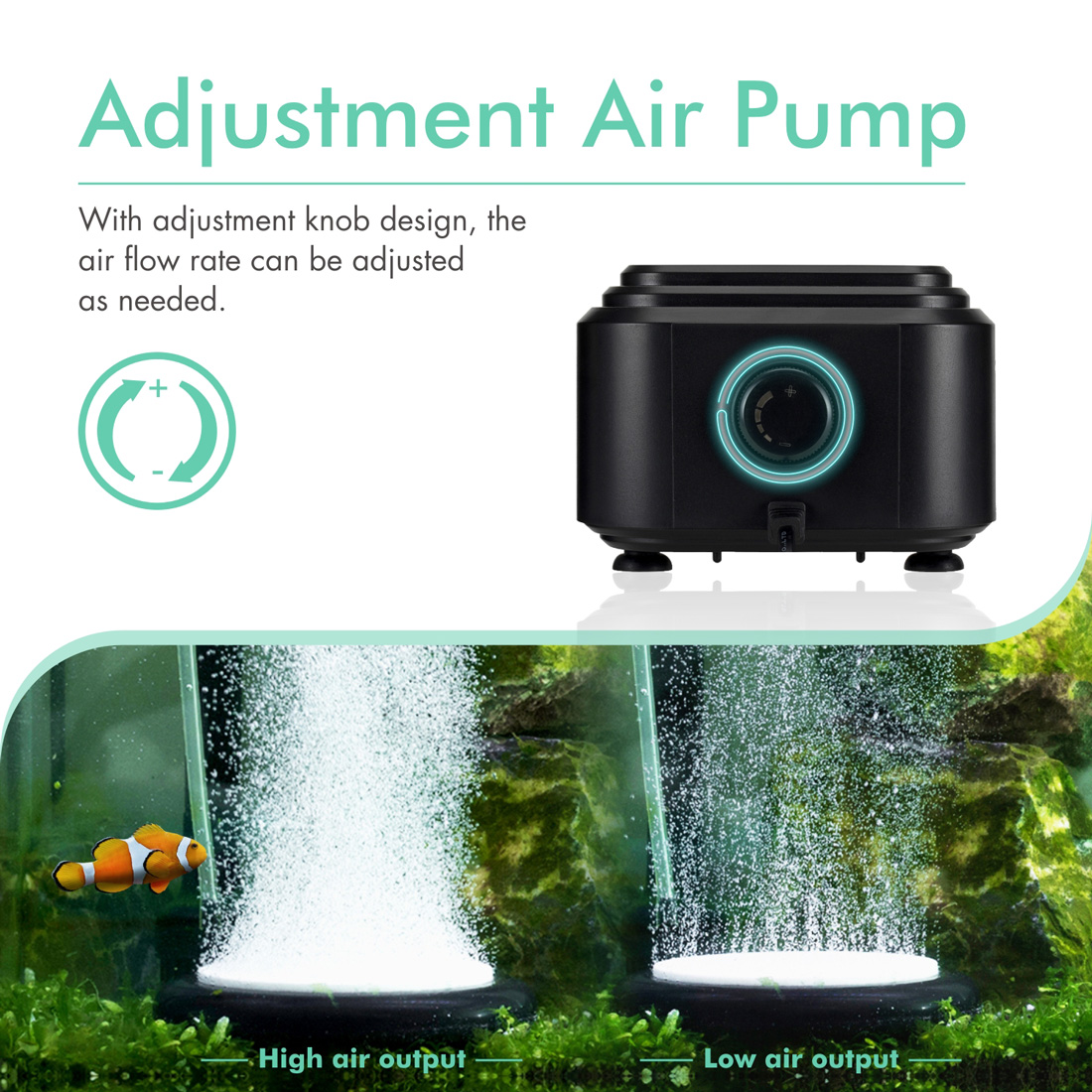 255 GPH Dual Outlet Air Pump For Fish Tank