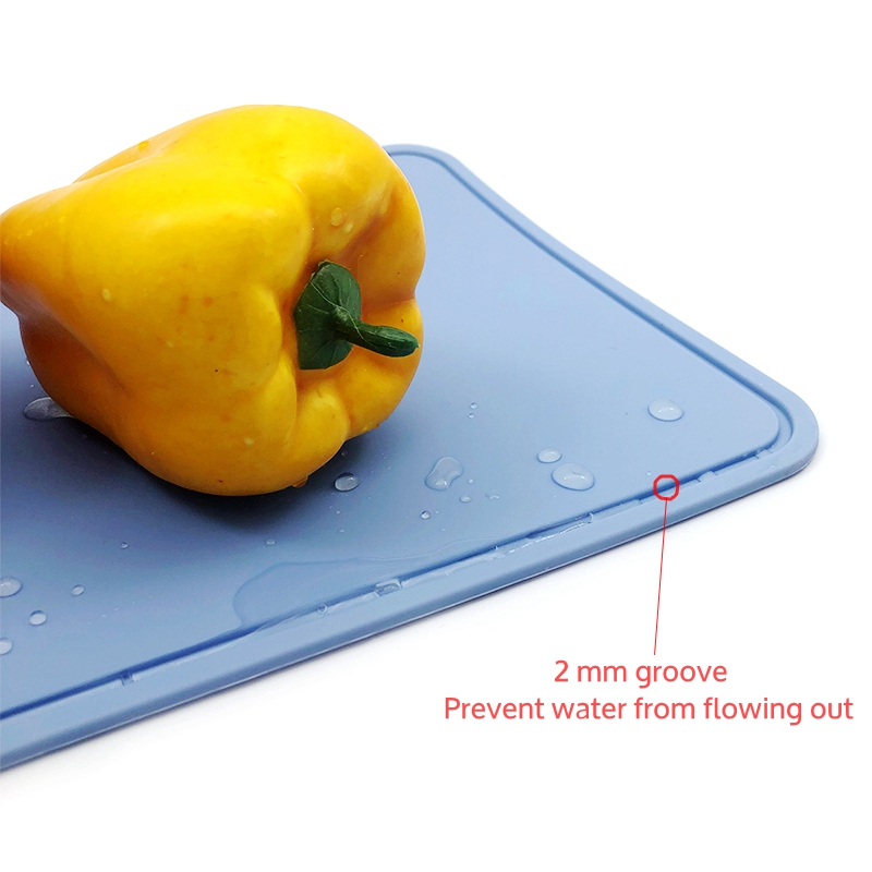 Food Grade Silicone Kitchen Utensils Durable Foldable Soft Cutting Board Hanging Hole Non Slip Mat