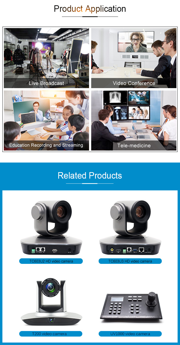 High-Performance Waterproof PTZ Camera with 10x Digital Zoom for SDI Live Streaming