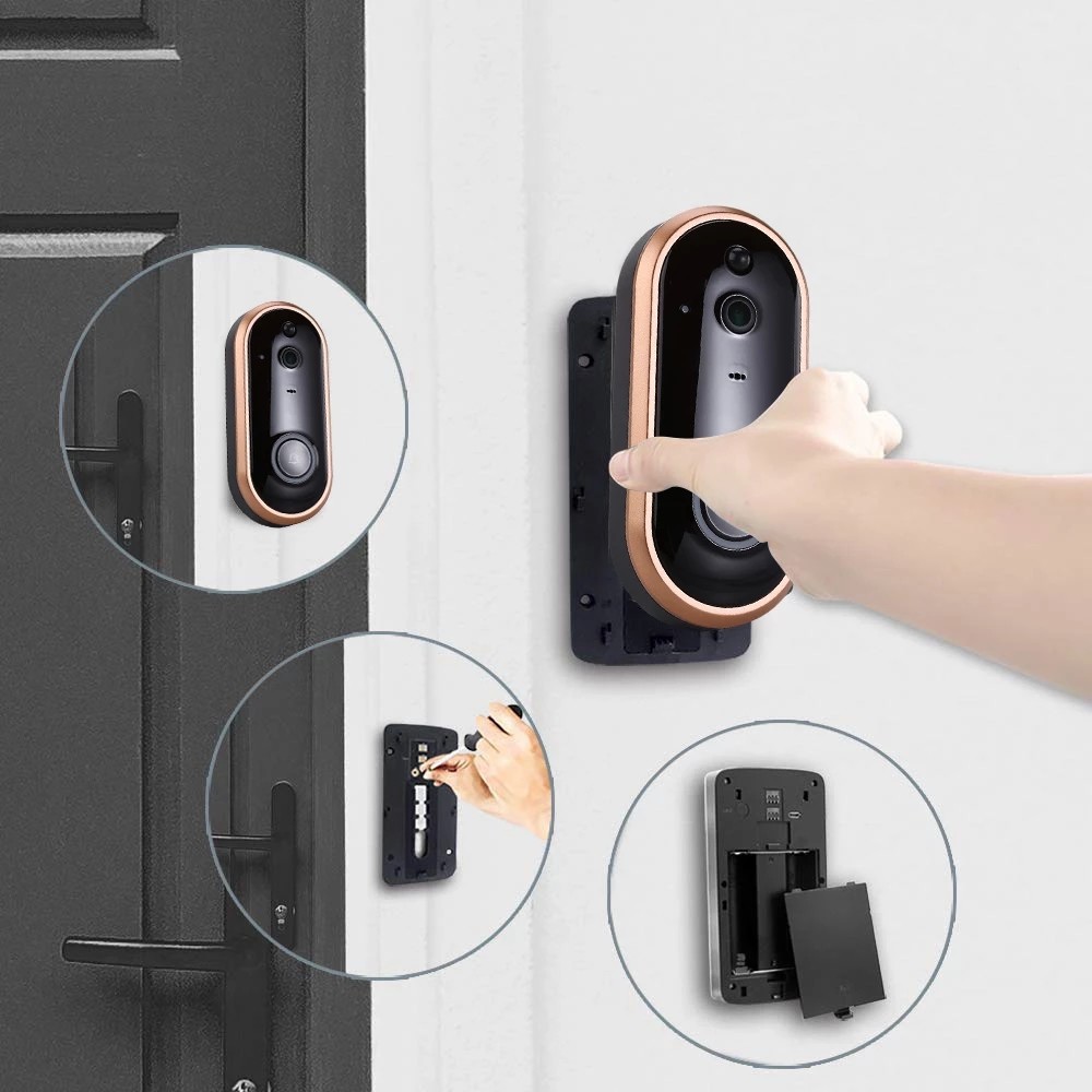 3MP 720P wifi Smart Video Doorbell 2 channel Audio 166° Ultra Wide Angle Lens