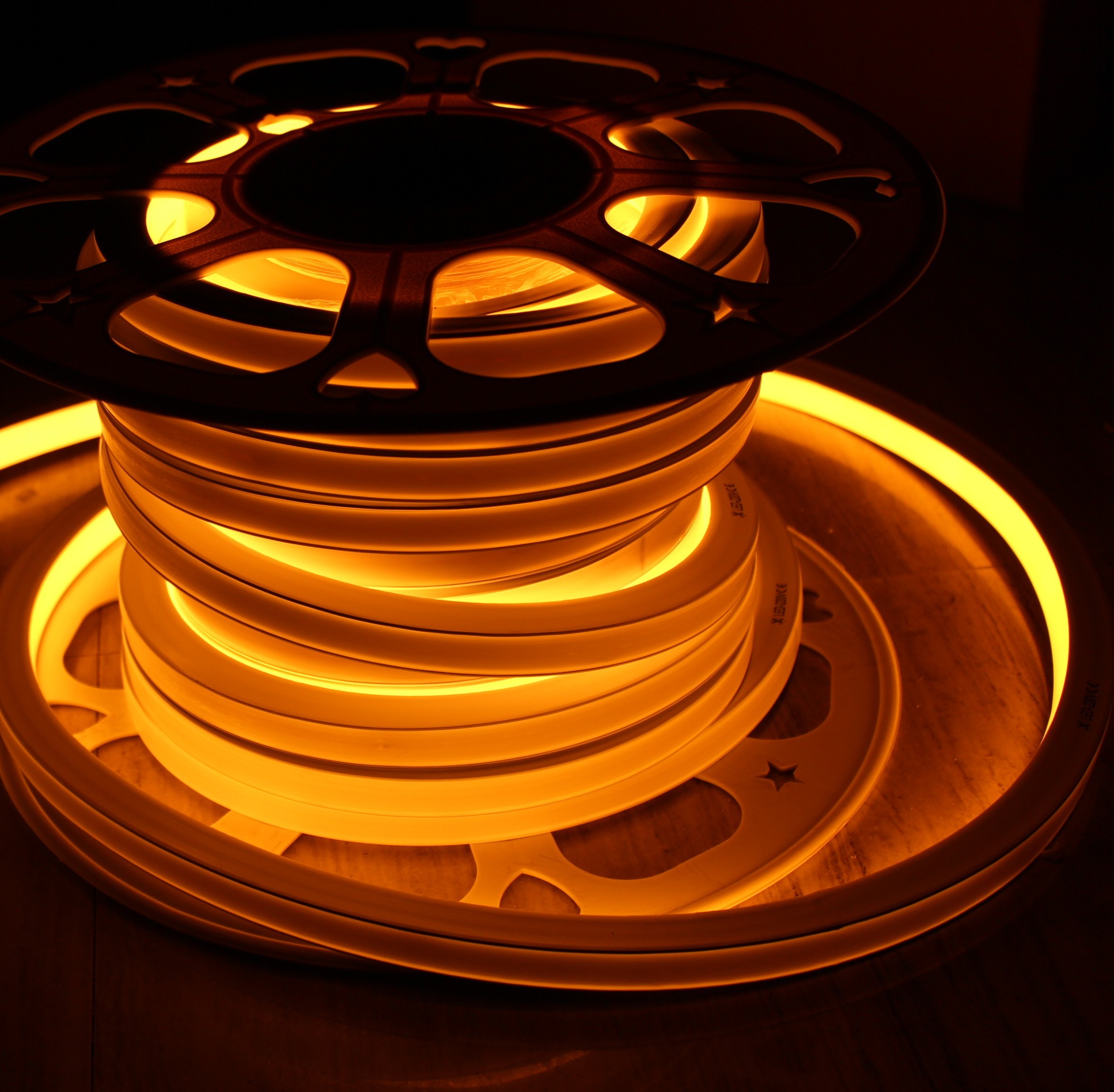 yellow decoration light DC 12V led neon sign square tube light 16*16mm flat emitting surface IP68