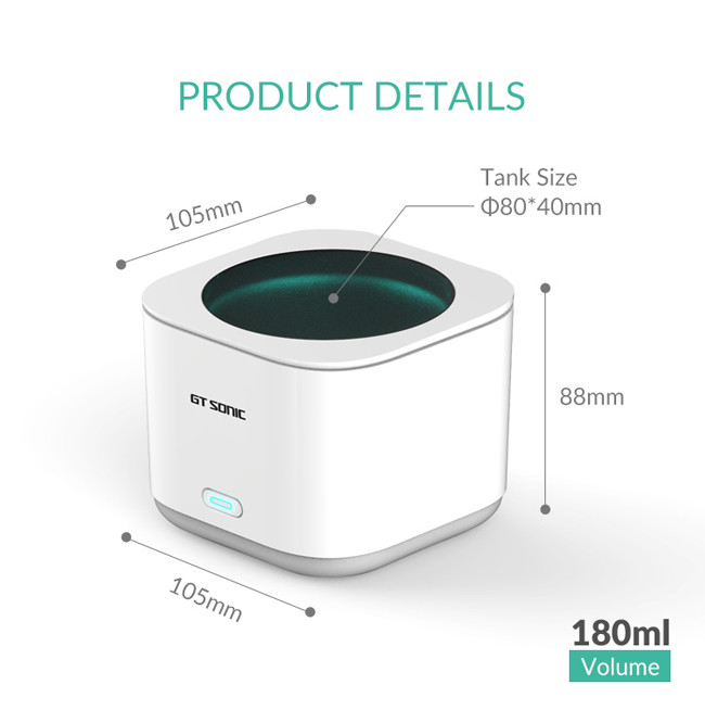 SUS304 Tank 180ml Ultrasonic Denture Cleaner With Basket 12v 2A Adapter