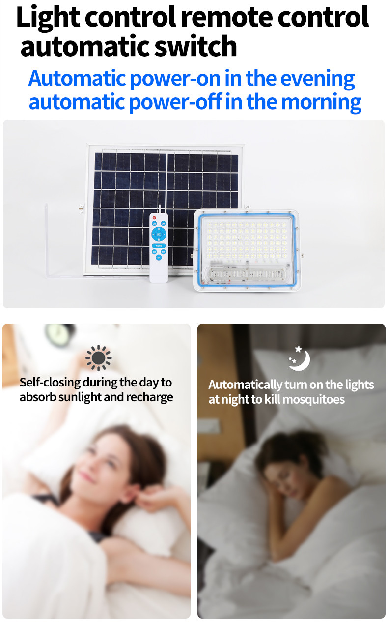 300w Led Solar Flood Light Outdoor Solar Powered Mosquito Lamp For Garage Yard Porch