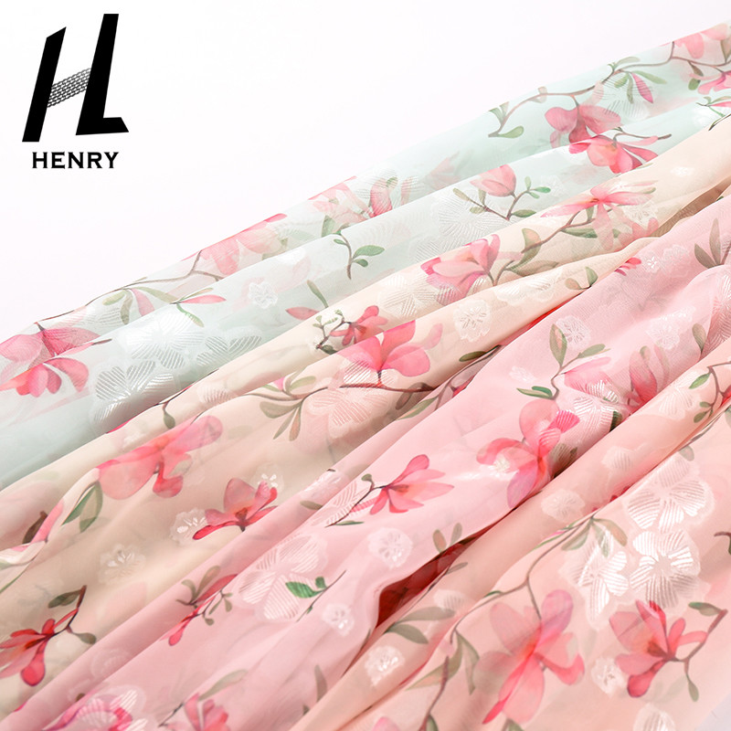 Small Fresh Style Soft Tulle Fabric Light Texture Woven Chiffon Polyesters Floral For Dress