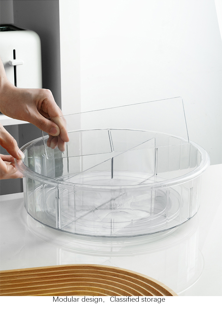 Transparent PET Multi-Function Rotating Storage Organizing Boxes Plastic on Sale