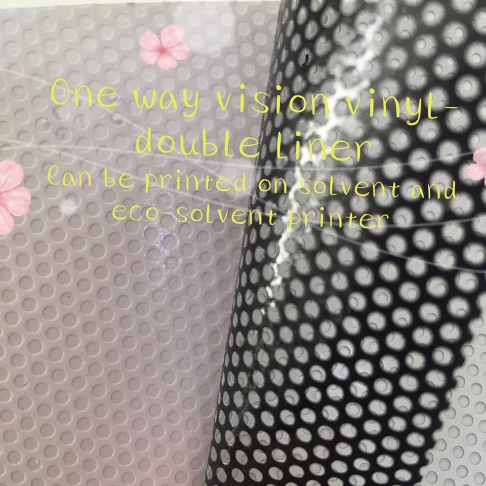 Different transmittance perforated one way vision vinyl sticker for solvent/eco-solvent printing
