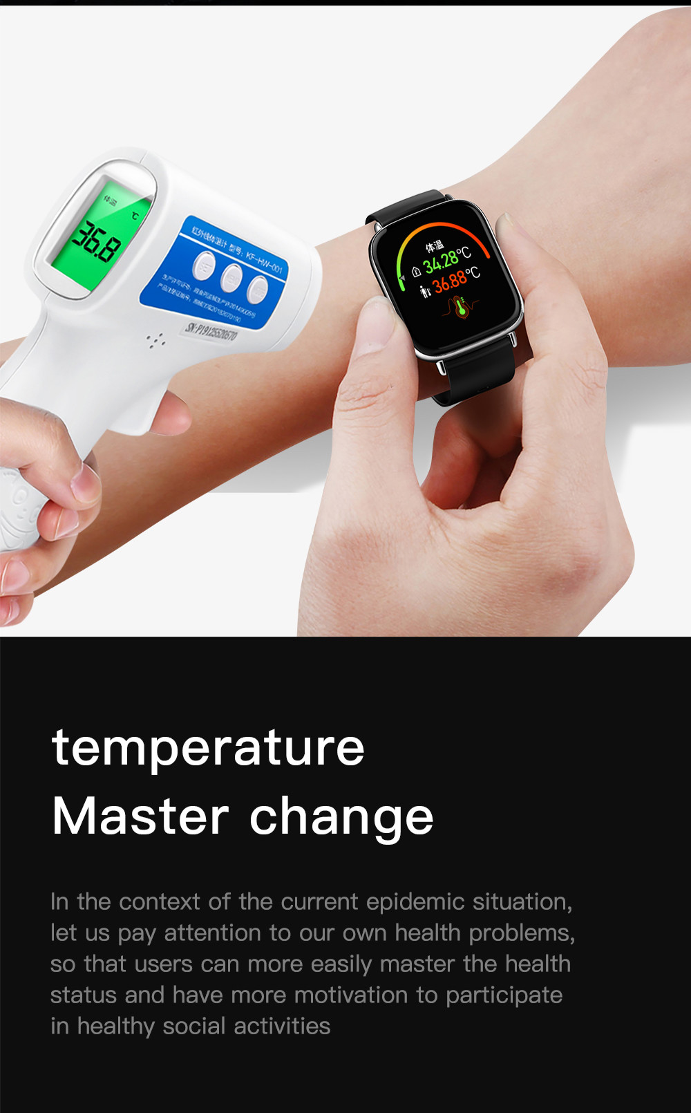 Dial Touch Screen Smartwatch IP67 180mAh Big Screen Smart Bracelet