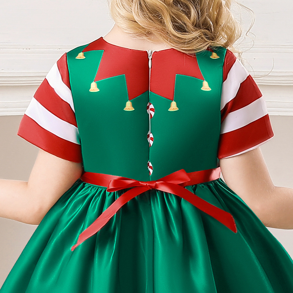 Children'S Dress Clothing Girls Fancy Christmas Dress Snowflake Printed Dresses