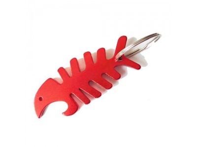Aluminum Fish Bone Bottle Opener Keychain,Custom cheap promotion gift anodized aluminum fish bone beer bottle opener key
