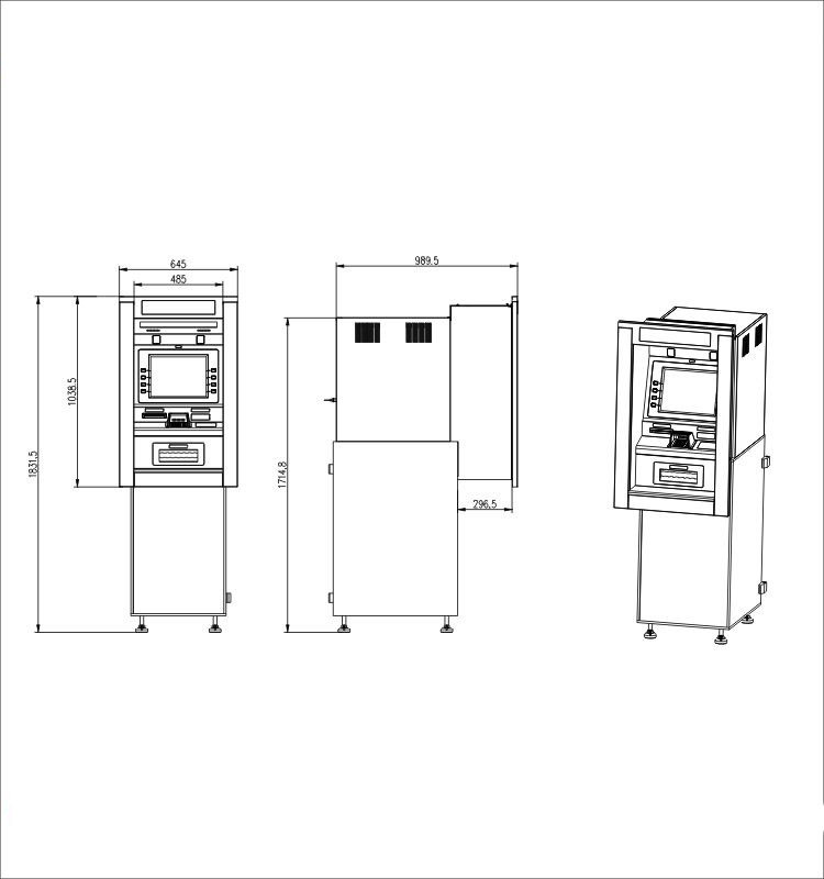 22 Inch Screen ATM Cash Machine ATM Automatic Teller Machine cash deposit machine