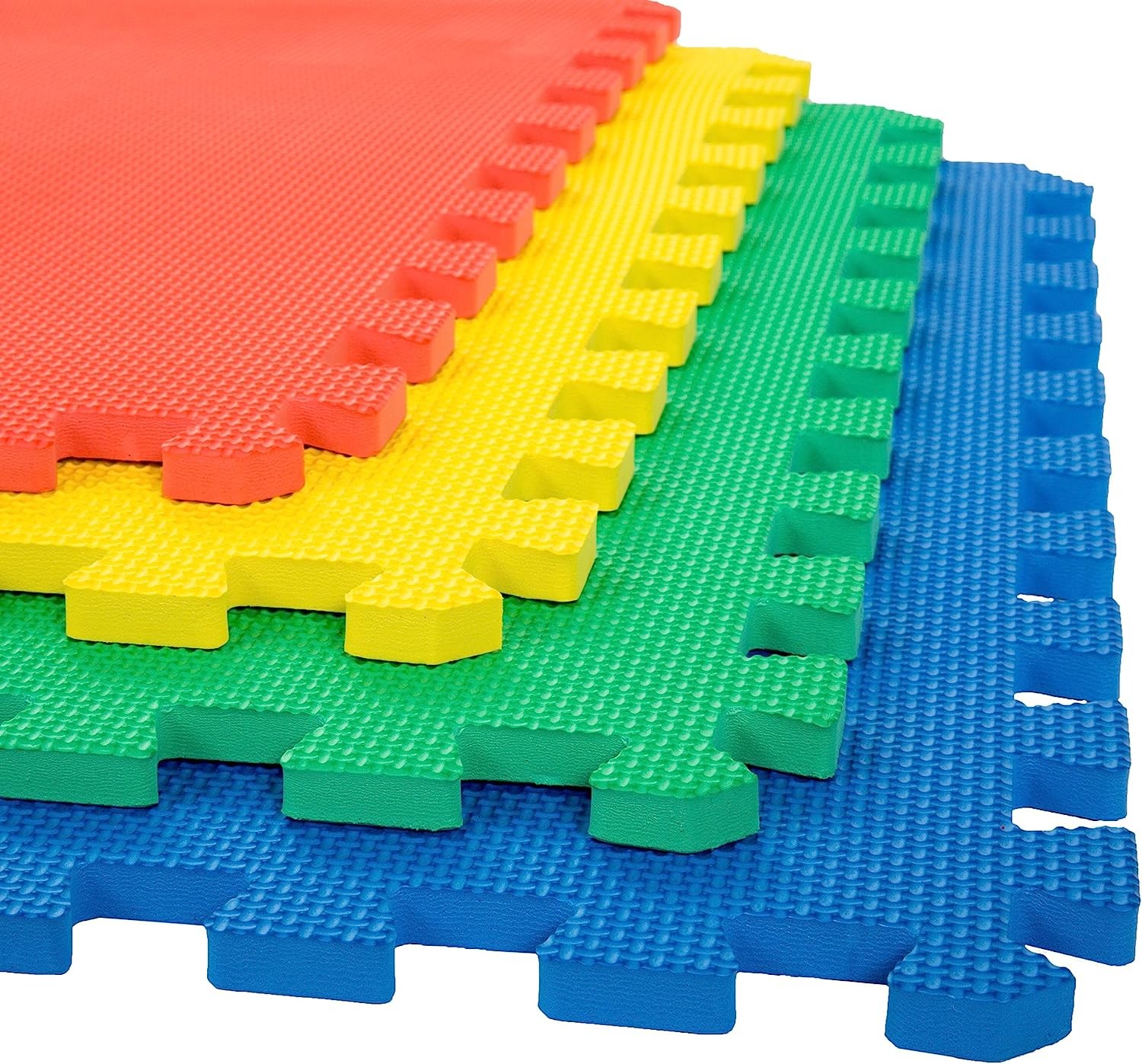 EVA Foam Mat Tiles - Interlocking Padding for Garage, Playroom, or Gym Flooring - Workout Mat or Baby Playmat